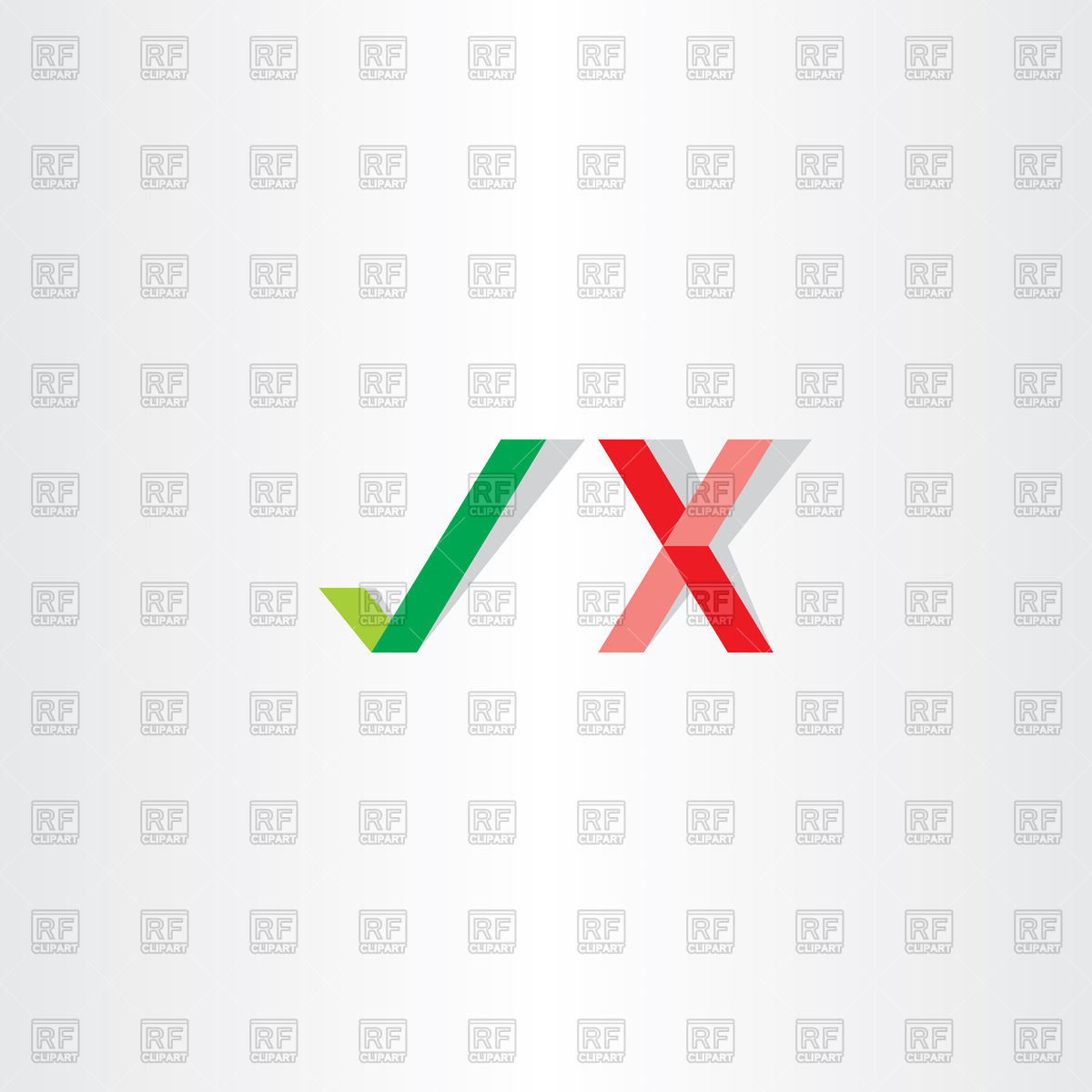 1200x1200 Green Red Checkmark Yes No Icon Vector Image Of Icons And Emblems