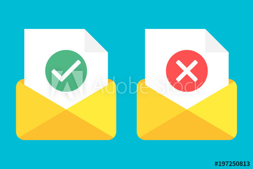 500x334 Post Icon Letter Envelope With Document And Round Green Check