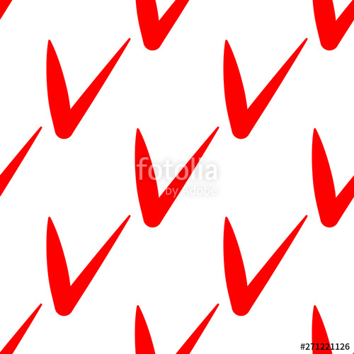 500x500 Abstract Seamless Pattern Red Check Mark Icon Tick Symbol Vector