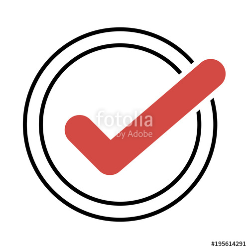 500x500 Red Tick Red Check Mark Tick Symbol, Icon, Sign In Black Color