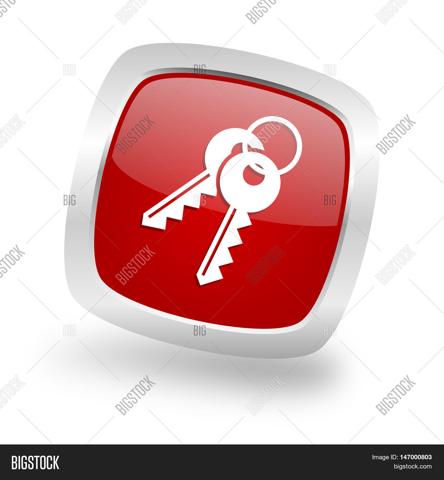 1500x1620 Keys Square Glossy Red Chrome Silver Metallic Web Icon Image