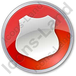 256x256 Police Badge Circle Red Icon, Pngico Icons