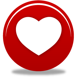 256x256 Red And White Heart Circle Icon, Png Clipart Image