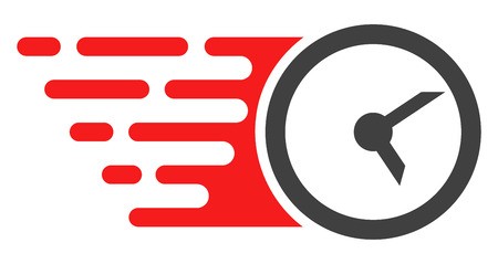 450x239 Clock Icon With Fast Speed Effect In Red And Black Colors Vector