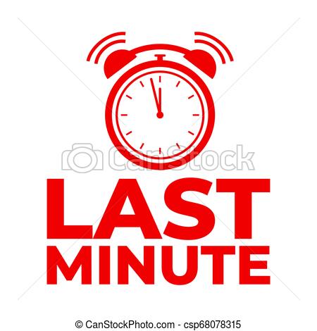 450x470 Last Minute Red Clock Icon Label Vector