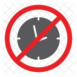 256x256 No Clock Icon Of Glyph Style