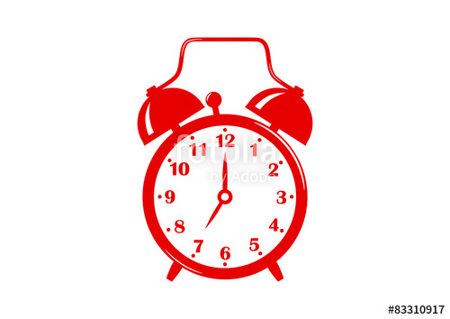 500x354 Red Alarm Clock Icon On White Background Stock Image And Royalty