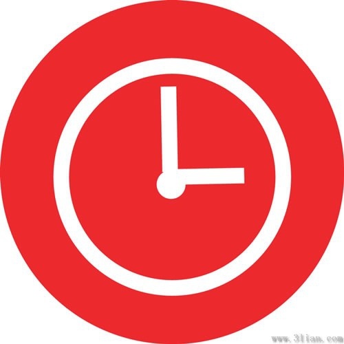 500x500 Red Background Clock Icon Vector Free Vector In Adobe Illustrator