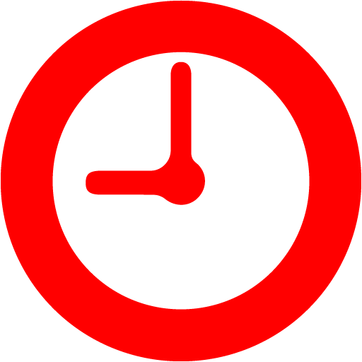 512x512 Red Clock Icon