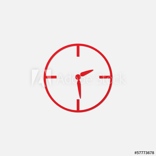 500x500 Vector Red Clock Icon