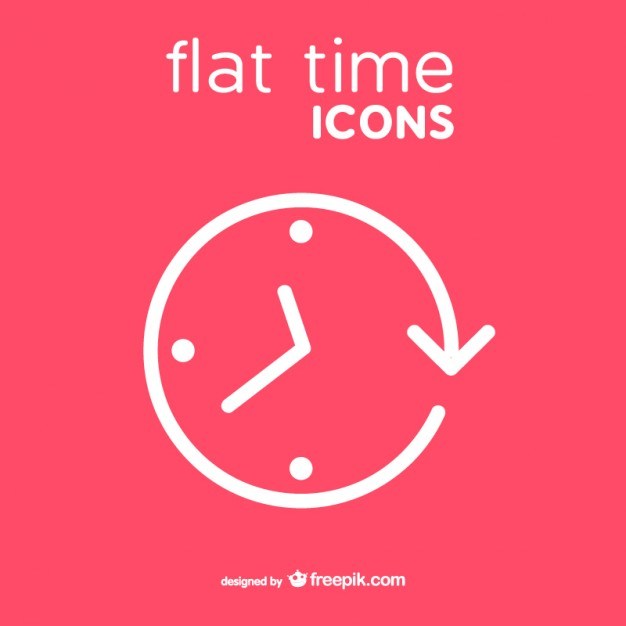 626x626 Clock Icon Flat Style Free Vector