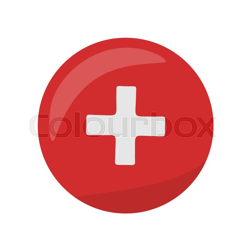 800x800 Red Cross Icon On The Button First Stock Vector Colourbox