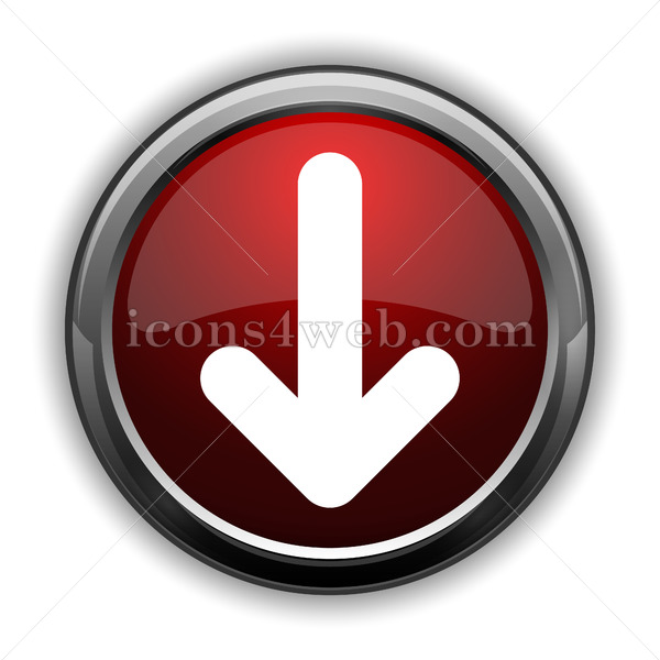 600x600 Down Arrow Icon Red Glossy Web Icon With Shaddow