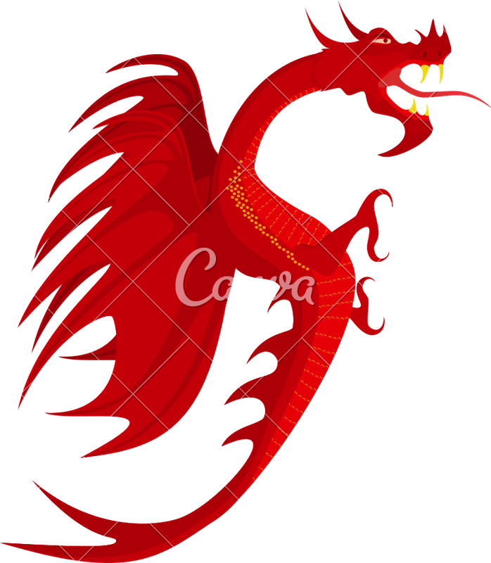 698x800 Red Dragon Isolated Icon