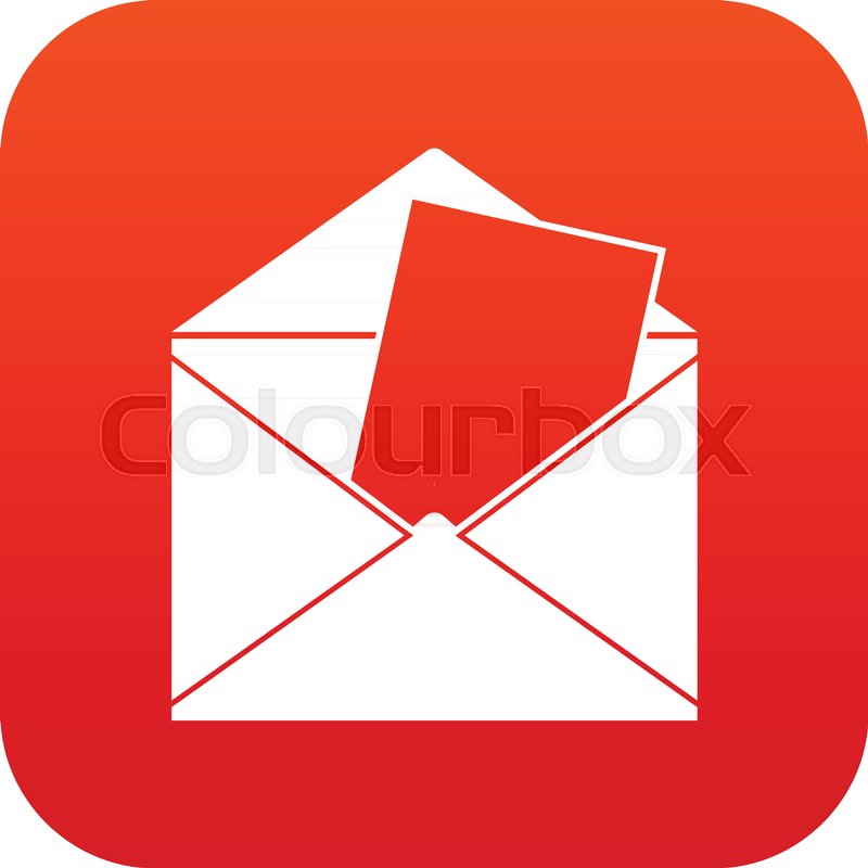 800x800 Envelope Icon Digital Red For Any Stock Vector Colourbox
