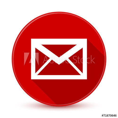 500x500 Red Envelope Icon With Long Shadow