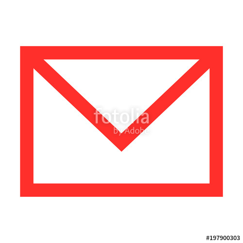 500x500 Mail,email,red Envelope Icon Outline Vector Stock Image