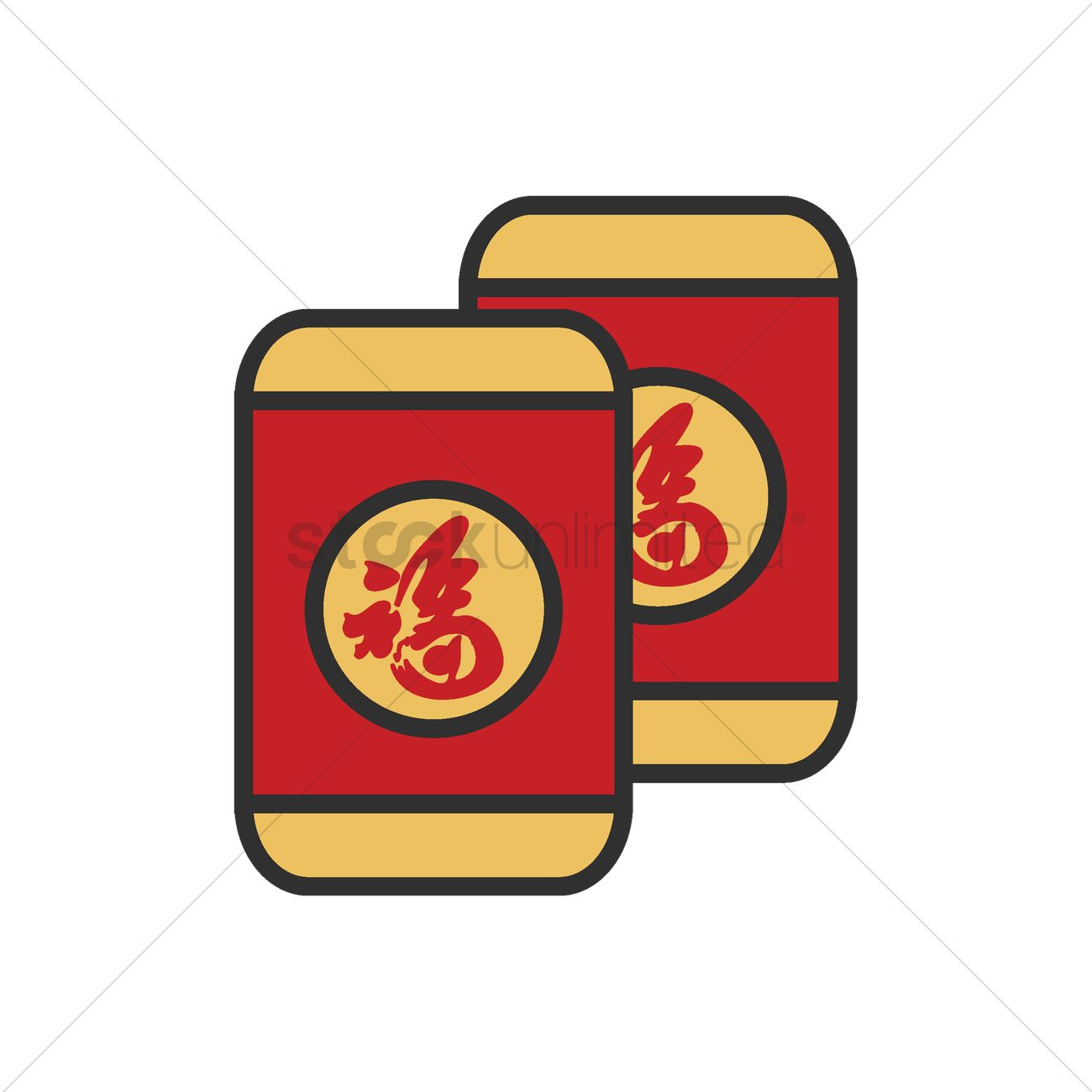 1300x1300 Chinese New Year Red Envelope Vector Image