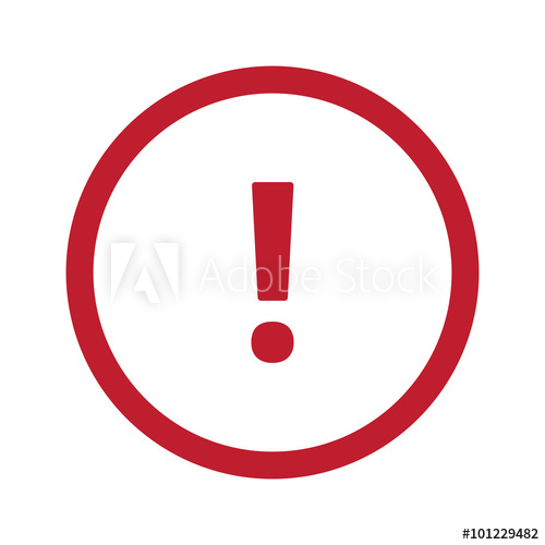 500x500 Flat Red Exclamation Mark Icon In Circle On White