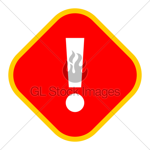 500x500 Red Rhomb Exclamation Mark Icon Warning Sign Gl Stock Images