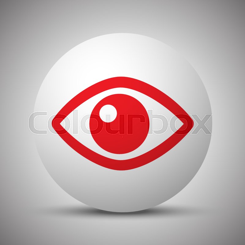 800x800 Red Eye Icon On White Sphere Stock Vector Colourbox