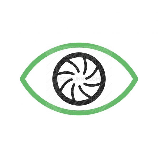 600x600 Eye Line Green Black Icon