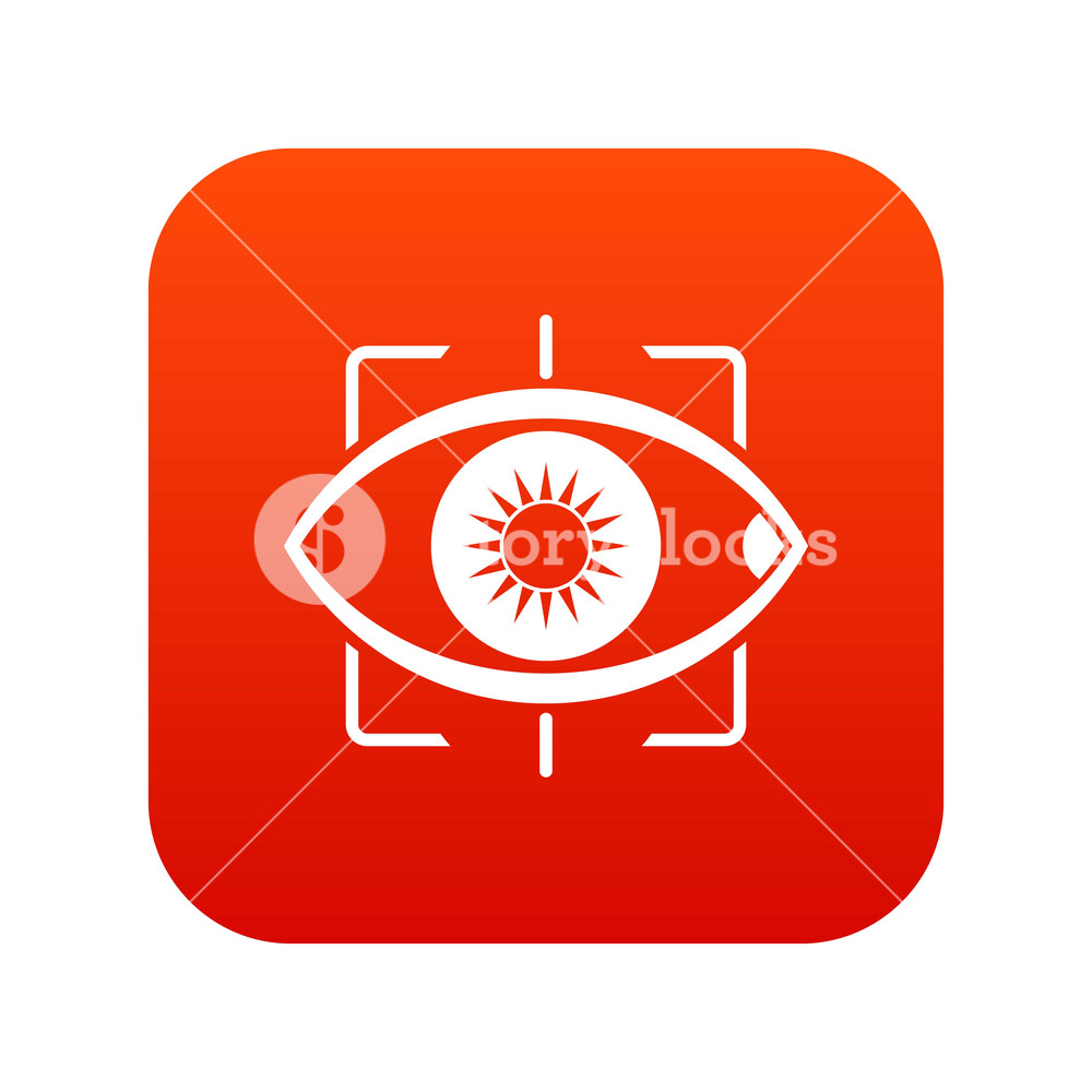 1000x1000 Eye Icon Digital Red For Any Design Isolated On White Vector