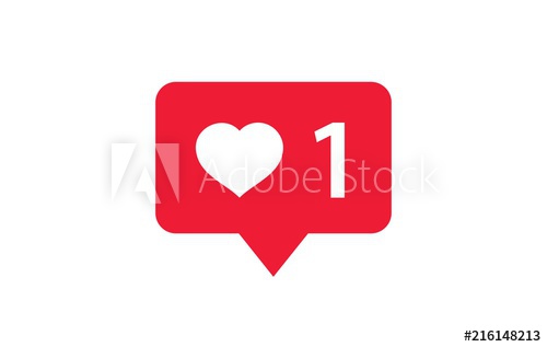 500x317 Facebook Like And Heart Love Icon Liked Red Bubble On A White