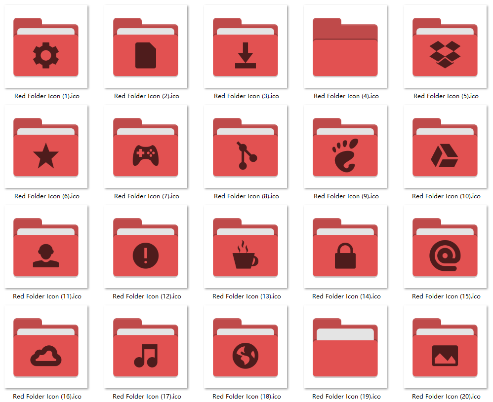 998x815 Classic Red Folder Icons