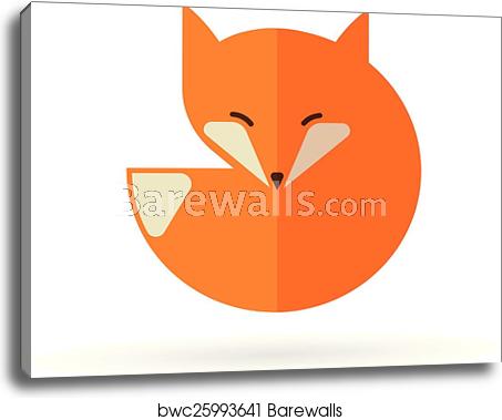 453x379 Fox Icon, Illustration And Element, Canvas Print Barewalls