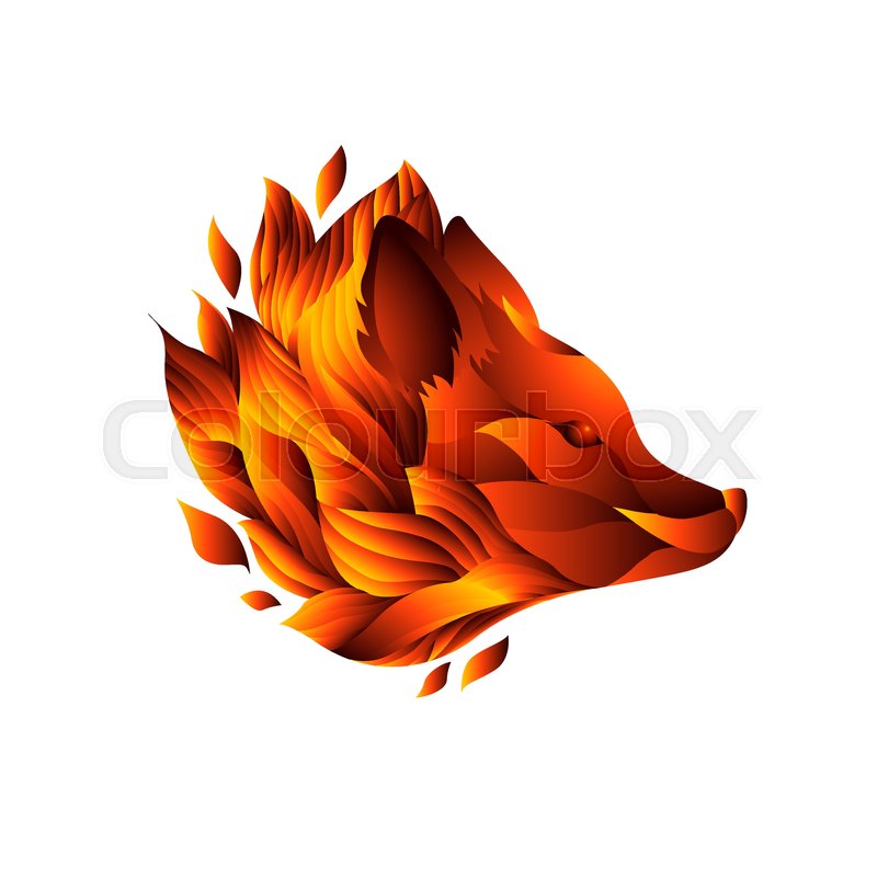 800x800 Icon Of Decorative Fox Head With Stock Vector Colourbox