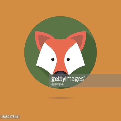 416x416 Red Fox Face Flat Design Icon Premium Clipart