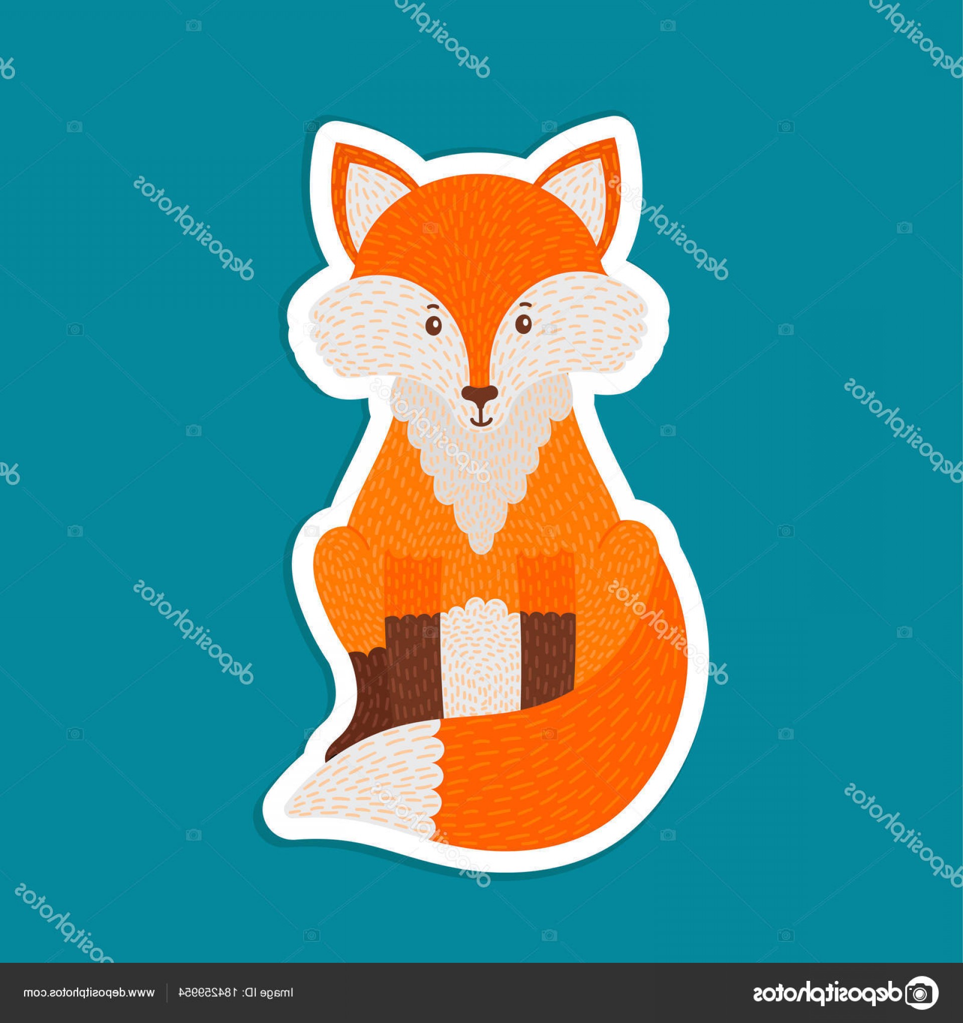 1920x2040 Stock Illustration Cute Sitting Fox Isolated Icon Handandbeak