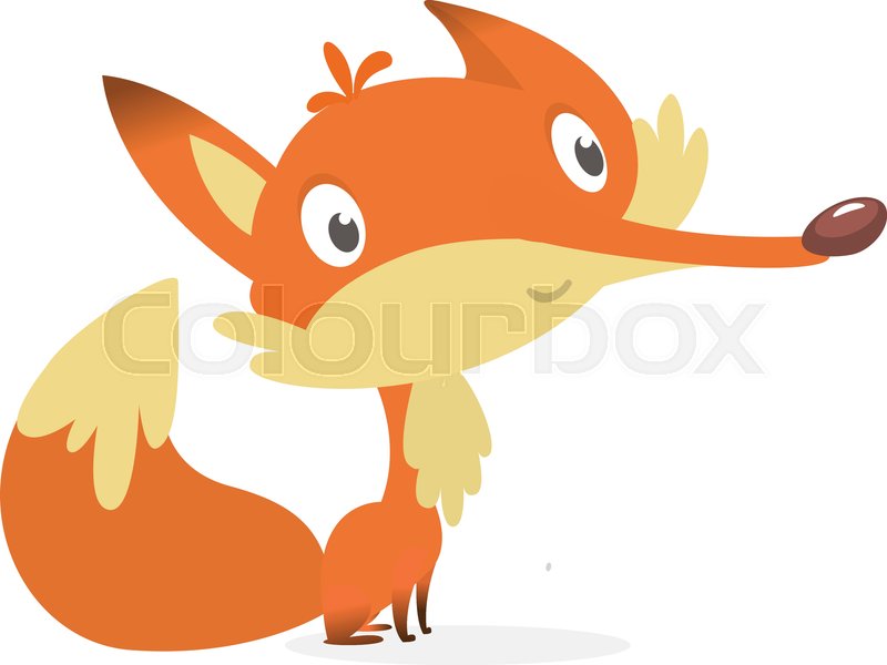 800x600 Cartoon Red Fox Vector Illustration Stock Vector Colourbox