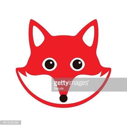 416x416 Cute Red Fox, Cartoon Flat Icon Design Premium Clipart
