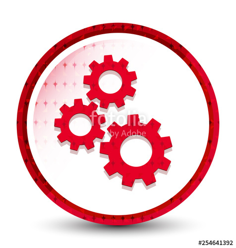 476x500 Gears Icon Misty Frozen Red Round Button Stock Image And Royalty