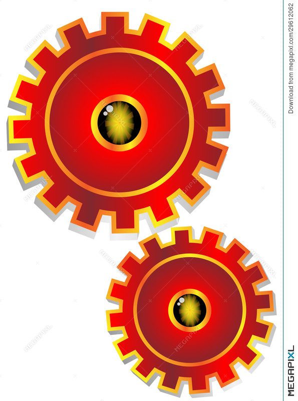 595x800 Red Gear Icon Illustration