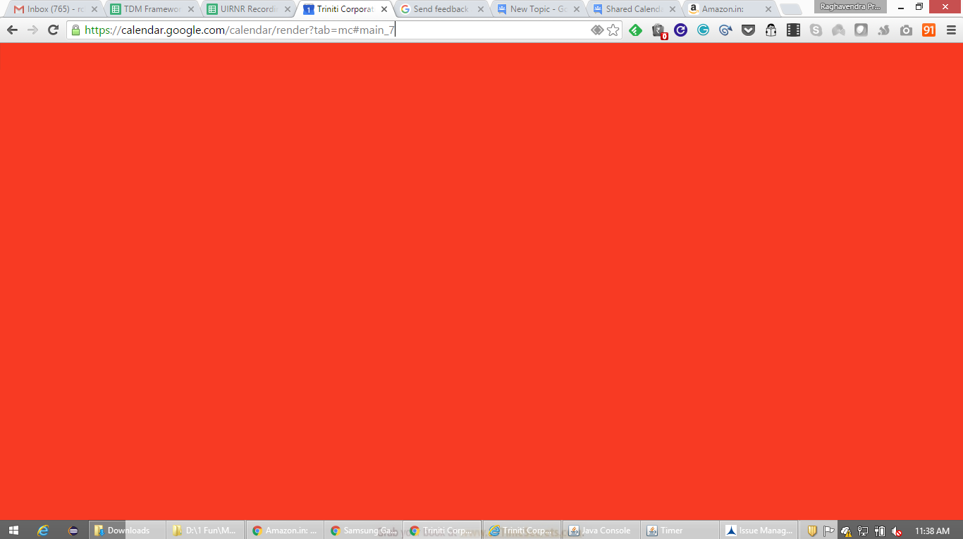 1366x765 Google Chrome Browser Shows Google Calendar As Blank