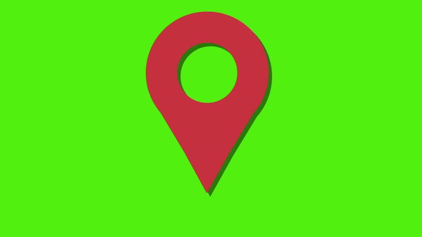 852x480 Map Marker Icon Loop Red Stock Footage Video