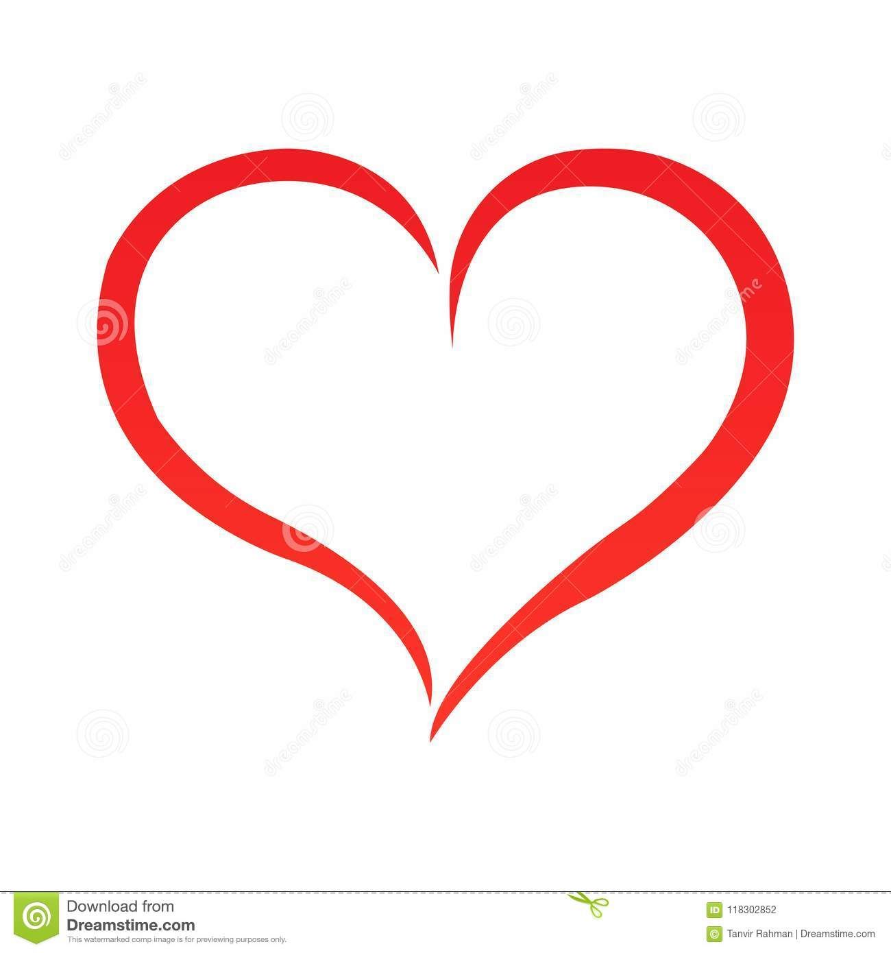 1300x1390 Abstract Heart Shape Outline Vector Illustration Red Heart Icon