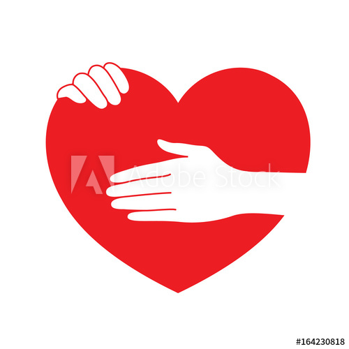 500x500 Hands Holding Red Heart Icon Design In Flat Style Concept