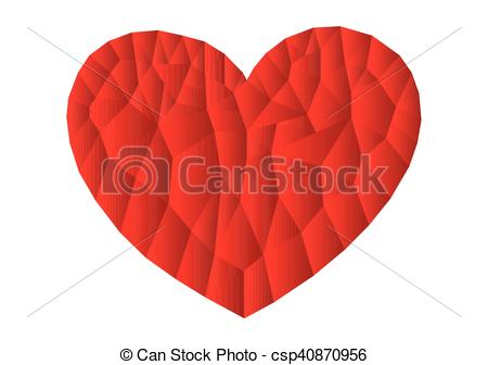 450x336 Polygon Red Heart Icon, Vector, Illustration, Copy Space
