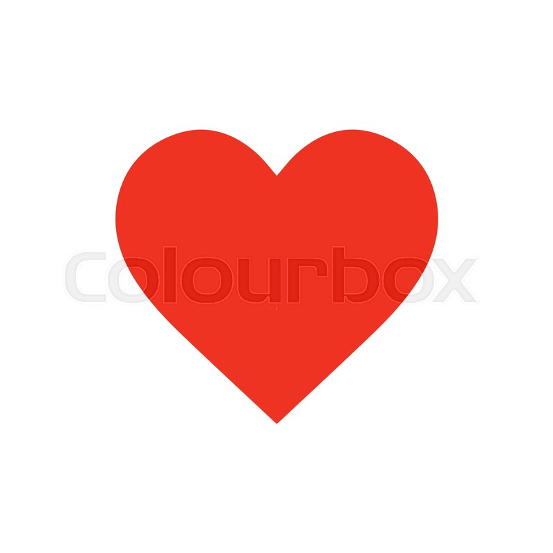 800x800 Red Heart Icon In Flat Style Isolated Stock Vector Colourbox