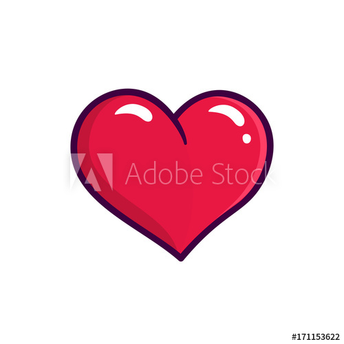 500x500 Red Heart Icon Isolated On White Background Love Symbol