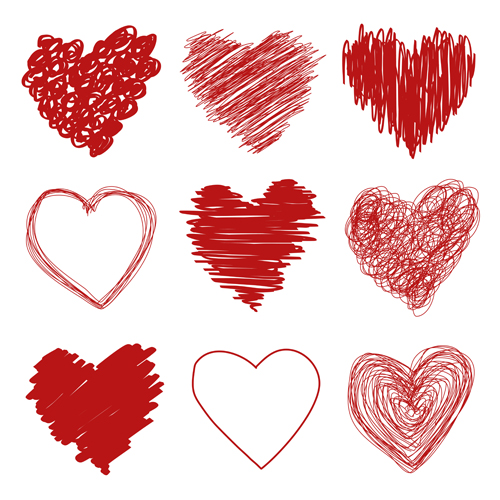 500x500 Red Heart Shapes Icons Vector Set Free Download