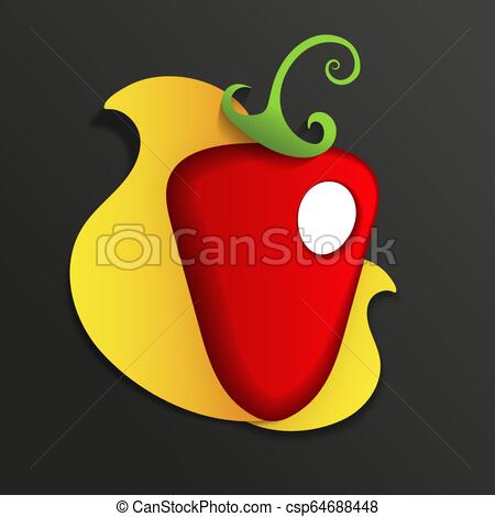 450x470 Paper Vector Red Hot Chili Pepper Label Isolated Paper Vector