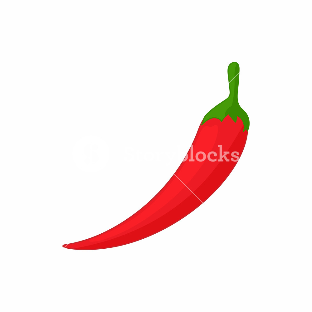 1000x1000 Hot Chili Pepper Icon In Cartoon Style On A White Background