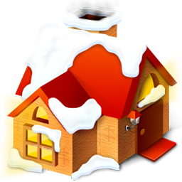 Red House With Snow Icon, Png Clipart Image 256x256 Red House With Snow Icon, Png Clipart Image