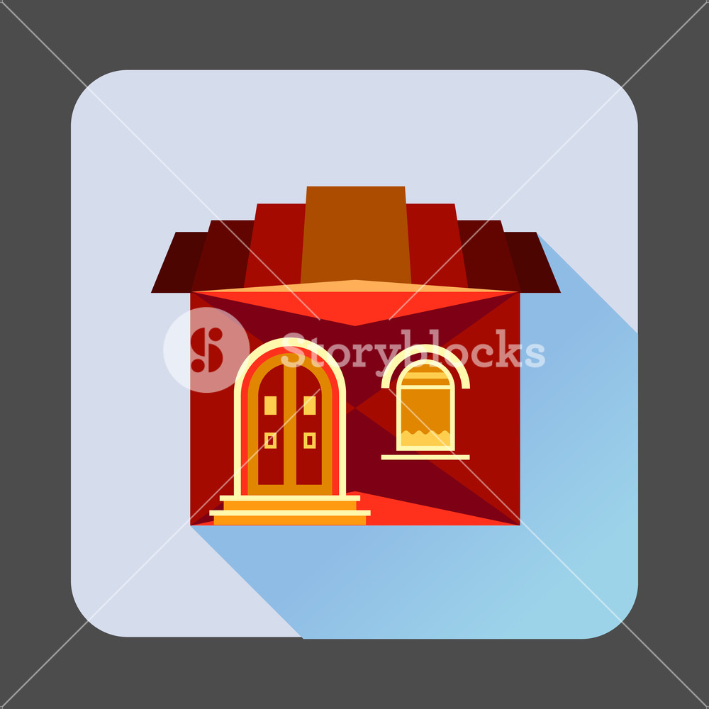 Cute Red House Icon In Flat Style With Long Shadow Royalty Free 1000x1000 Cute Red House Icon In Flat Style With Long Shadow Royalty Free