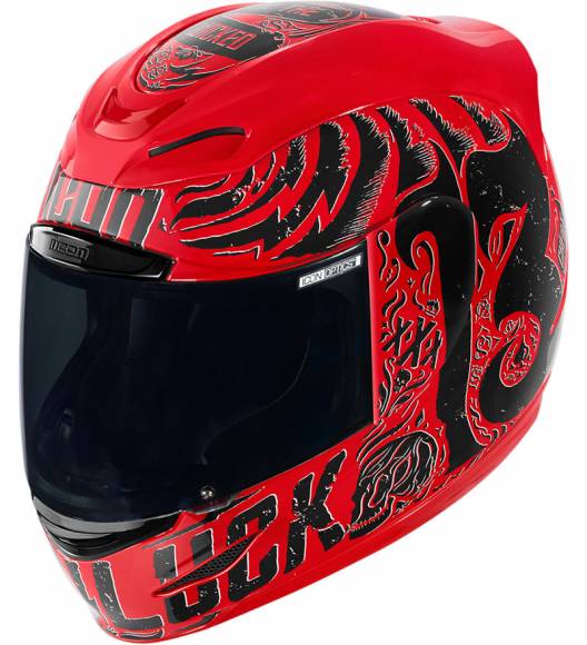 528x580 Icon Airmada Helmet Hard Luck Red Gloss